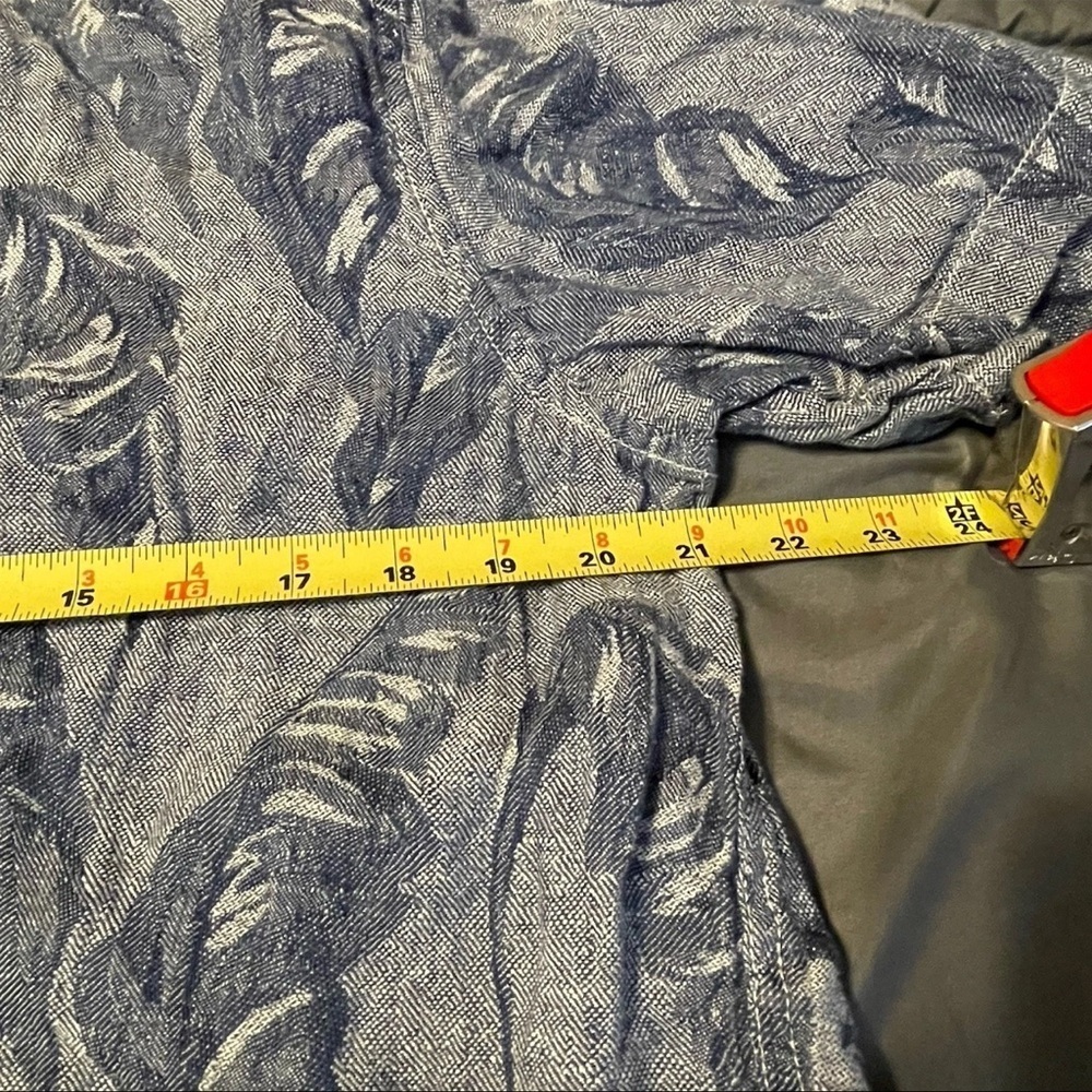 Vintage Tommy Bahama " Help Me Fronda" Ocean Deep 100% Linen Large - Picture 8 of 9